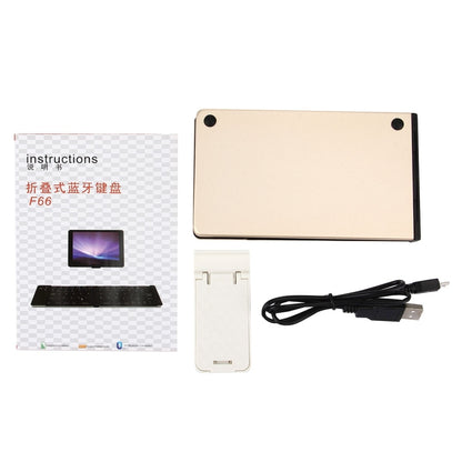 F66 Foldable Bluetooth Wireless 66 Keys Keyboard, Support Android / Windows / iOS(Gold) by buy2fix