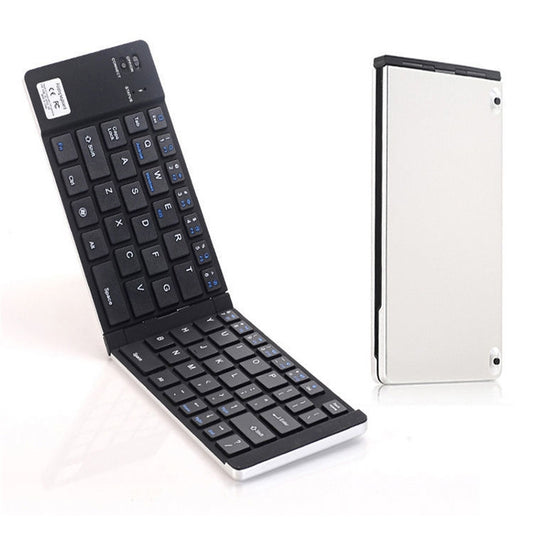 F66 Foldable Bluetooth Wireless 66 Keys Keyboard, Support Android / Windows / iOS (Silver) by buy2fix