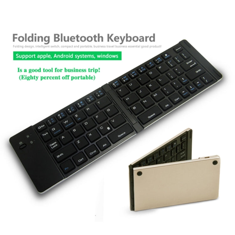F66 Foldable Bluetooth Wireless 66 Keys Keyboard, Support Android / Windows / iOS (Silver) by buy2fix