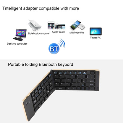 F66 Foldable Bluetooth Wireless 66 Keys Keyboard, Support Android / Windows / iOS (Black) by buy2fix