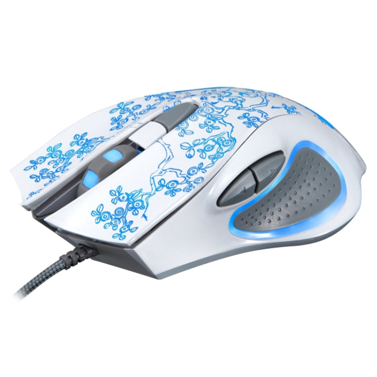 ZGB 169 USB 2400DPI Four-speed Adjustable LED Backlight Wired Optical E-sport Gaming Mouse with Counter Weight, Length: 1.45m(White) by Chasing Leopard