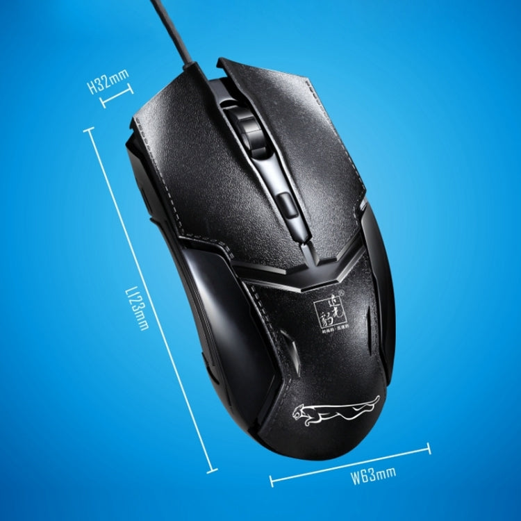Chasing Leopard 179 USB 1600DPI Three-speed Adjustable Wired Optical Gaming Mouse, Length: 1.3m(Black) by Chasing Leopard