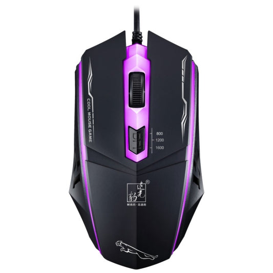 Chasing Leopard 199 USB 1600DPI Three-speed Adjustable LED Backlight Wired Optical Gaming Mouse, Length: 1.3m(Black) by Chasing Leopard