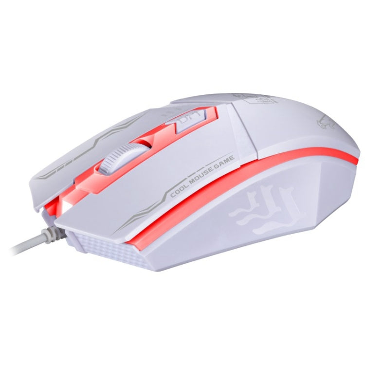 Chasing Leopard 199 USB 1600DPI Three-speed Adjustable LED Backlight Wired Optical Gaming Mouse, Length: 1.3m(White) by Chasing Leopard