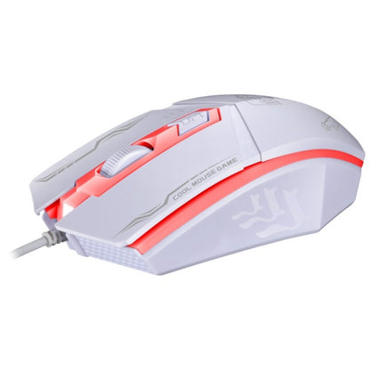 Chasing Leopard 199 USB 1600DPI Three-speed Adjustable LED Backlight Wired Optical Gaming Mouse, Length: 1.3m(White) by Chasing Leopard