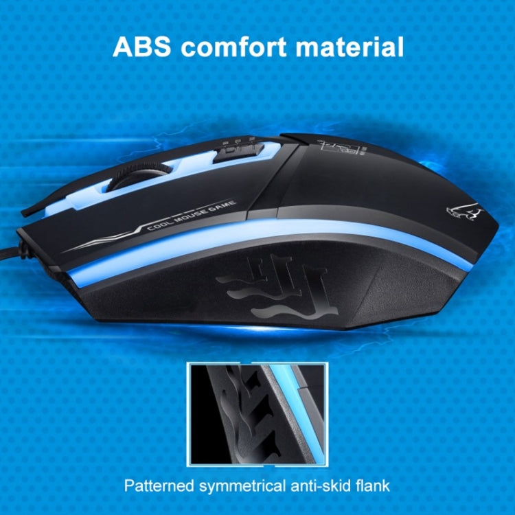 Chasing Leopard 199 USB 1600DPI Three-speed Adjustable LED Backlight Wired Optical Gaming Mouse, Length: 1.3m(White) by Chasing Leopard