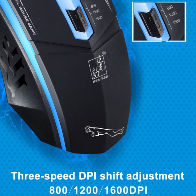 Chasing Leopard 199 USB 1600DPI Three-speed Adjustable LED Backlight Wired Optical Gaming Mouse, Length: 1.3m(White) by Chasing Leopard