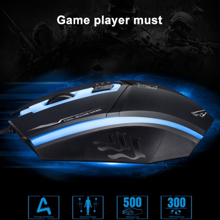 Chasing Leopard 199 USB 1600DPI Three-speed Adjustable LED Backlight Wired Optical Gaming Mouse, Length: 1.3m(White) by Chasing Leopard
