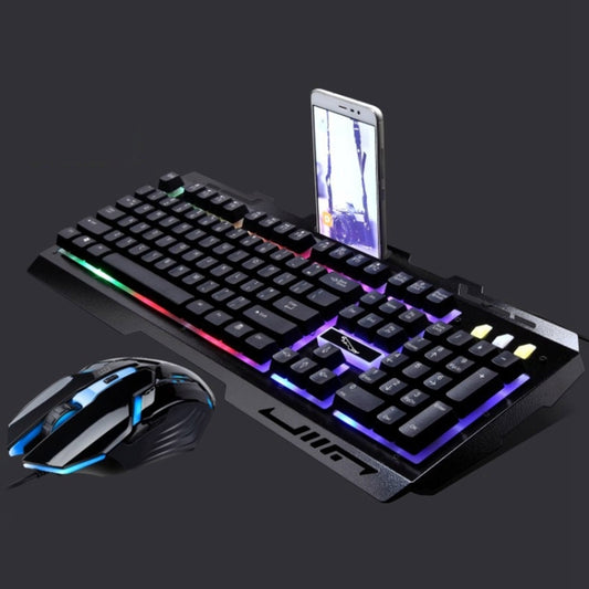 Chasing Leopard G700 USB RGB Backlight Wired Optical Gaming Mouse and Keyboard Set, Keyboard Cable Length: 1.35m, Mouse Cable Length: 1.3m(Black) by Chasing Leopard
