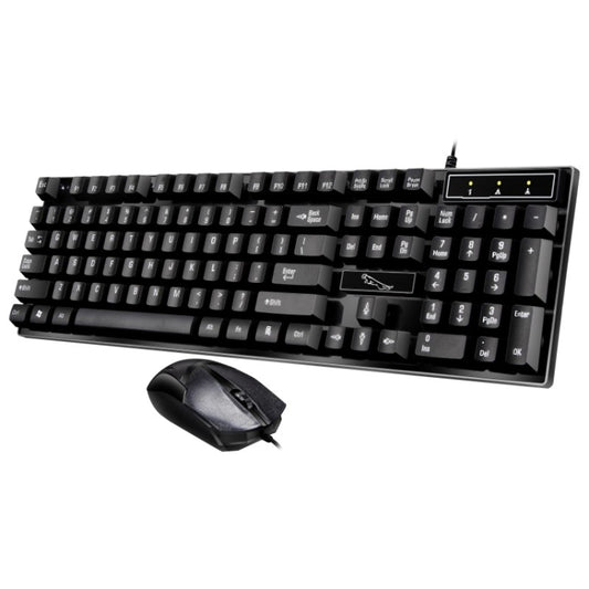 Chasing Leopard Q17 104 Keys USB Wired Suspension Gaming Office Keyboard + Wired Symmetrical Mouse Set, Keyboard Cable Length: 1.4m, Mouse Cable Length: 1.3m(Black) by Chasing Leopard