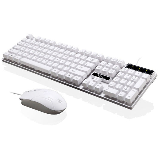 Chasing Leopard Q17 104 Keys USB Wired Suspension Gaming Office Keyboard + Wired Symmetrical Mouse Set, Keyboard Cable Length: 1.4m, Mouse Cable Length: 1.3m(White) by Chasing Leopard