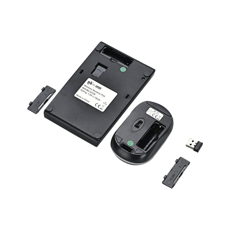 MC Saite MC-61CB 2.4GHz Wireless Mouse + 22 Keys Numeric Pan Keyboard with USB Receiver Set for Computer PC Laptop (Black) by MC Saite