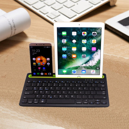 B908 Ultra-slim 78 Keys Bluetooth Wireless Keyboard with Concave Mobile Phone Holder (Black) by buy2fix