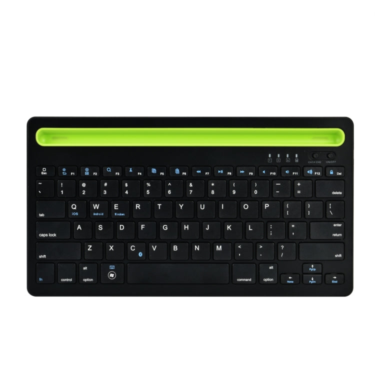 B908 Ultra-slim 78 Keys Bluetooth Wireless Keyboard with Concave Mobile Phone Holder (Black) by buy2fix