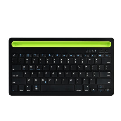 B908 Ultra-slim 78 Keys Bluetooth Wireless Keyboard with Concave Mobile Phone Holder (Black) by buy2fix