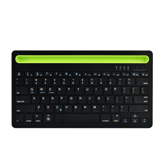 B908 Ultra-slim 78 Keys Bluetooth Wireless Keyboard with Concave Mobile Phone Holder (Black) by buy2fix
