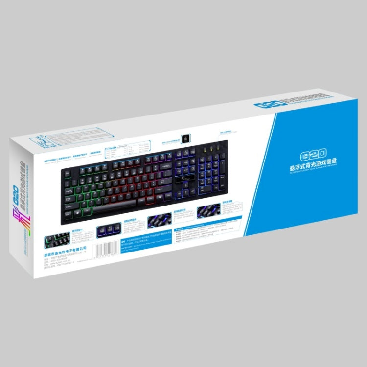ZGB G20 104 Keys USB Wired Mechanical Feel Glowing Computer Keyboard Gaming Keyboard(Black) by buy2fix