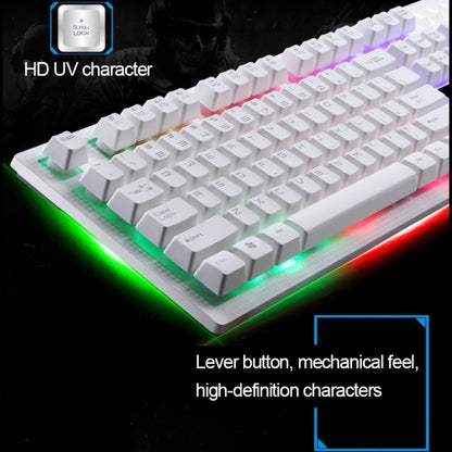 ZGB G20 104 Keys USB Wired Mechanical Feel Glowing Computer Keyboard Gaming Keyboard(Black) by buy2fix