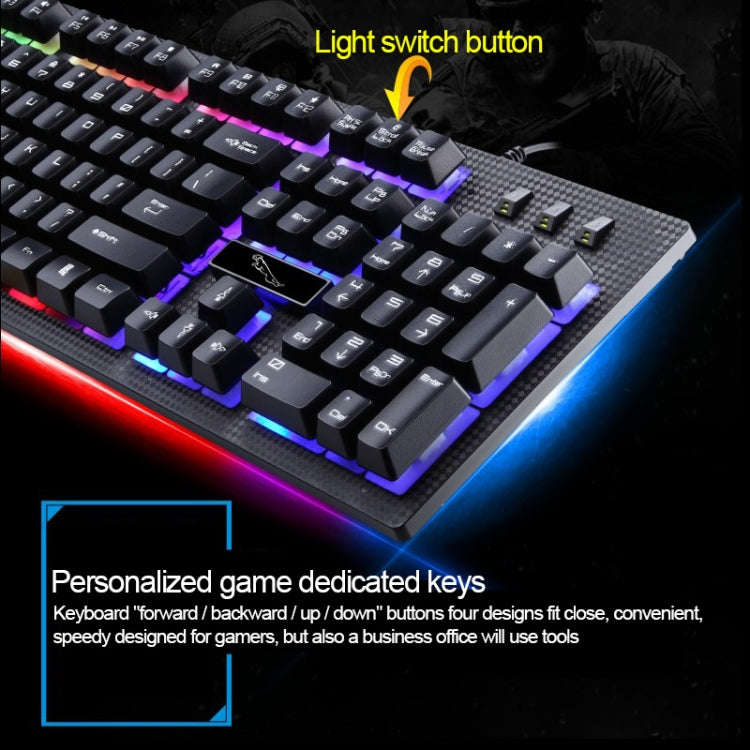 ZGB G20 104 Keys USB Wired Mechanical Feel Glowing Computer Keyboard Gaming Keyboard(Black) by buy2fix