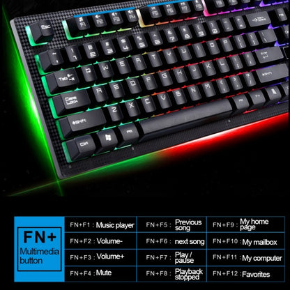 ZGB G20 104 Keys USB Wired Mechanical Feel Glowing Computer Keyboard Gaming Keyboard(Black) by buy2fix