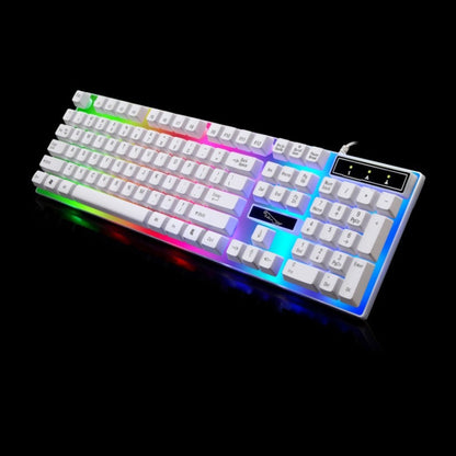 ZGB G21 104 Keys USB Wired Mechanical Feel Colorful Backlight Office Computer Keyboard Gaming Keyboard(White) by buy2fix