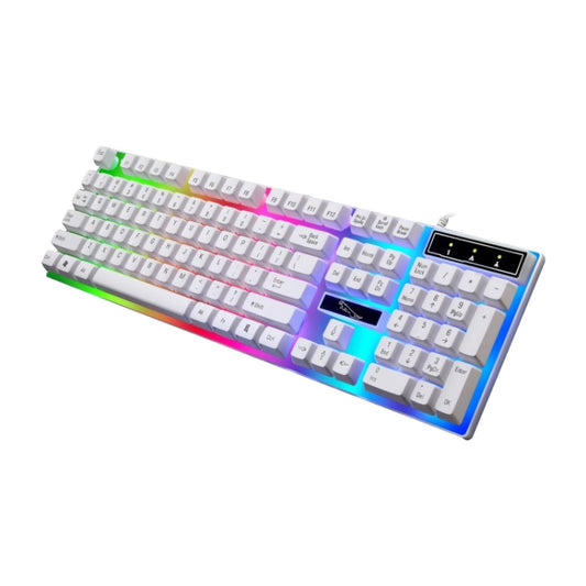 ZGB G21 104 Keys USB Wired Mechanical Feel Colorful Backlight Office Computer Keyboard Gaming Keyboard(White) by buy2fix