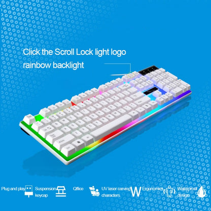 ZGB G21 104 Keys USB Wired Mechanical Feel Colorful Backlight Office Computer Keyboard Gaming Keyboard(White) by buy2fix