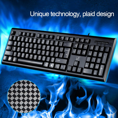 ZGB Q9 104 Keys USB Wired Grid Texture General Gaming Office Keyboard(Black) by buy2fix