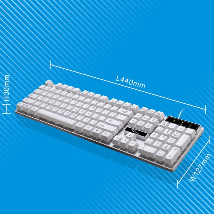 ZGB Q17 104 Keys USB Wired Suspension Gaming Office Keyboard for Laptop, PC(White) by buy2fix