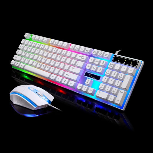 ZGB G21 1600 DPI Professional Wired Colorful Backlight Mechanical Feel Suspension Keyboard + Optical Mouse Kit for Laptop, PC(White) by buy2fix