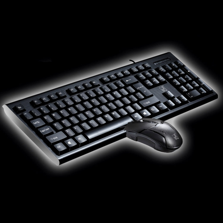 Chasing Leopard Q9 1600 DPI Professional Wired Grid Texture Gaming Office Keyboard + Optical Mouse Kit(Black) by Chasing Leopard