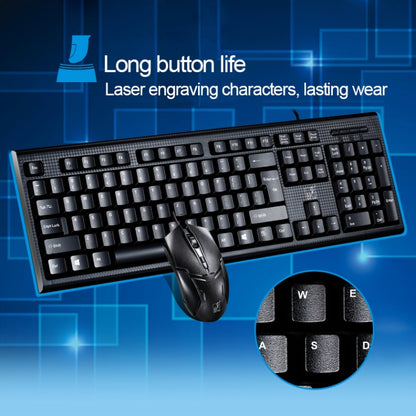 Chasing Leopard Q9 1600 DPI Professional Wired Grid Texture Gaming Office Keyboard + Optical Mouse Kit(Black) by Chasing Leopard