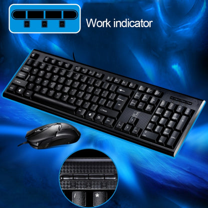 Chasing Leopard Q9 1600 DPI Professional Wired Grid Texture Gaming Office Keyboard + Optical Mouse Kit(Black) by Chasing Leopard