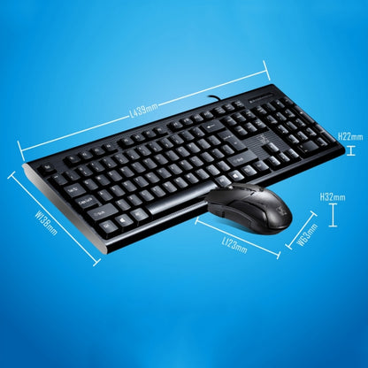 Chasing Leopard Q9 1600 DPI Professional Wired Grid Texture Gaming Office Keyboard + Optical Mouse Kit(Black) by Chasing Leopard