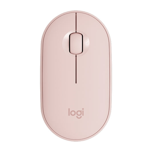 Logitech Pebble Cobblestone Shape Thin 3-keys 1000DPI Mute Wireless Bluetooth Optical Mouse, Wireless Range: 10m (Pink) - Wireless Mice by Logitech | Online Shopping UK | buy2fix