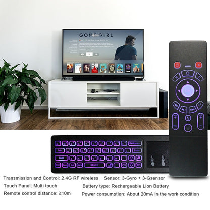 T6 Colorful Light Version Air Mouse 2.4GHz Wireless Keyboard Remote Controller with Touchpad & IR Learning for PC, Android TV Box / Smart TV, Multi-media Devices by buy2fix
