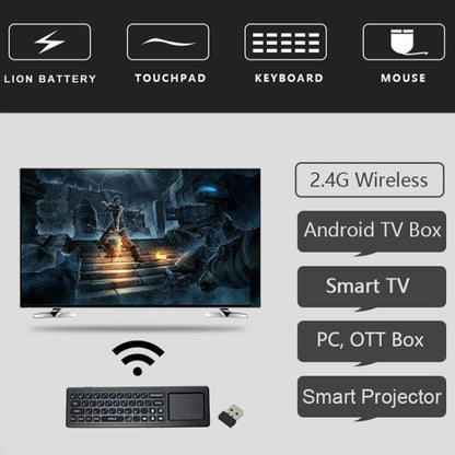 T6 Colorful Light Version Air Mouse 2.4GHz Wireless Keyboard Remote Controller with Touchpad & IR Learning for PC, Android TV Box / Smart TV, Multi-media Devices by buy2fix