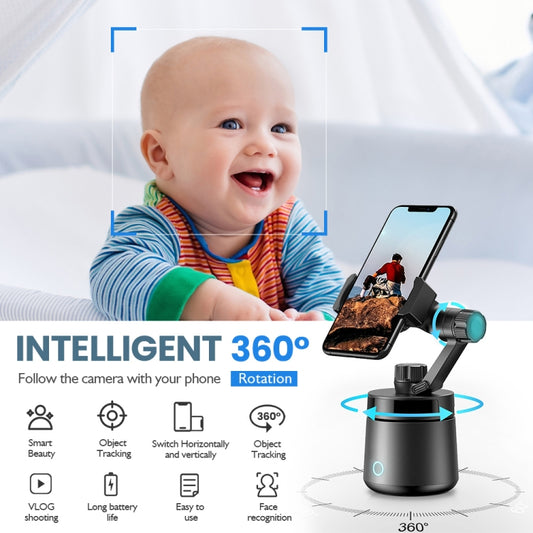 GK01 360 Degree Rotation Intelligent Tracking Pan Tilt Following Shot Tripod Head Holder (White) - Handheld Gimbals by buy2fix | Online Shopping UK | buy2fix