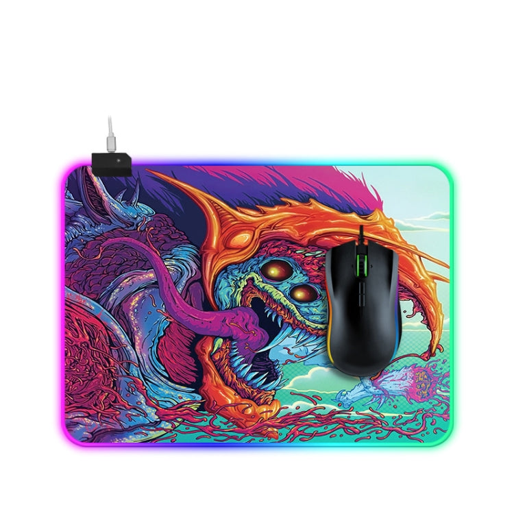 Computer Monster Pattern Illuminated Mouse Pad, Size: 35 x 25 x 0.4cm by buy2fix