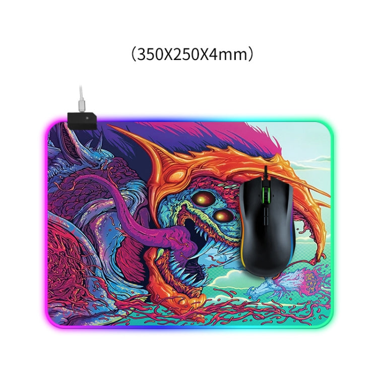 Computer Monster Pattern Illuminated Mouse Pad, Size: 35 x 25 x 0.4cm by buy2fix