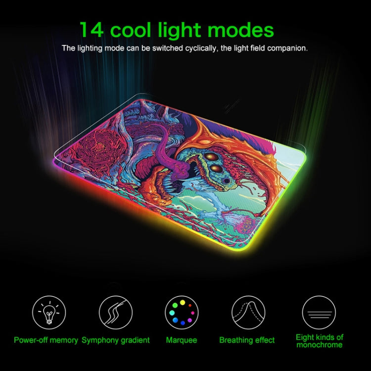 Computer Monster Pattern Illuminated Mouse Pad, Size: 35 x 25 x 0.4cm by buy2fix