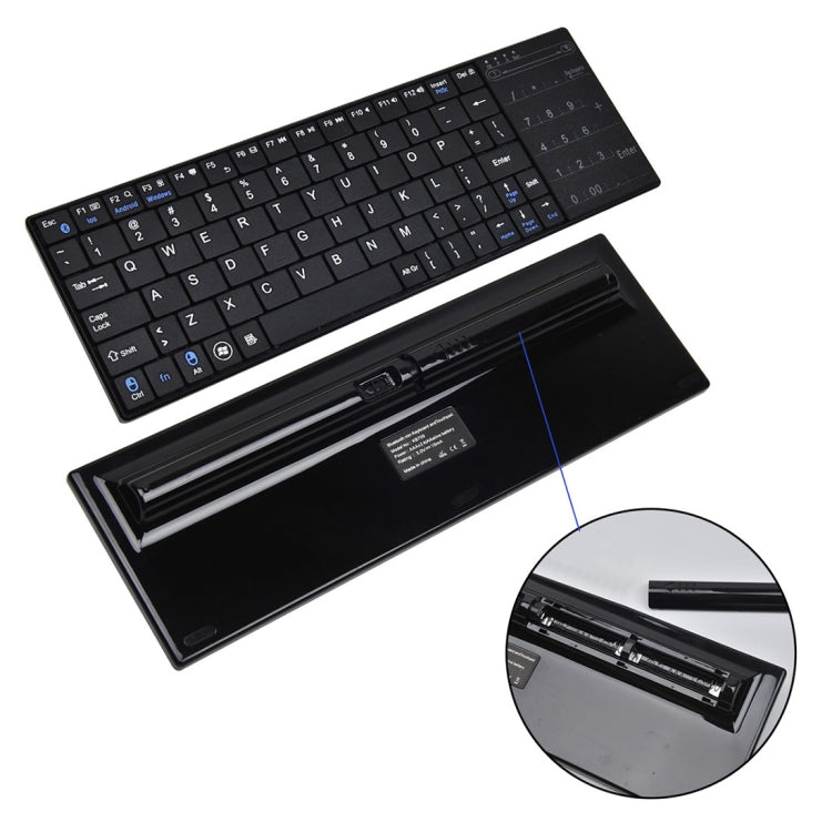 K-07 ABS Wireless Chargeable Bluetooth Touch Keyboard(Black) by buy2fix