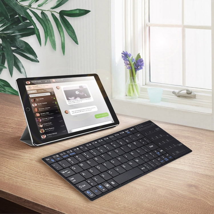 K-07 ABS Wireless Chargeable Bluetooth Touch Keyboard(Black) by buy2fix