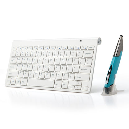 KM-909 2.4GHz Smart Stylus Pen Wireless Optical Mouse + Wireless Keyboard Set(White) by buy2fix