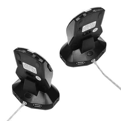 MZ-011 2.4GHz 1600DPI Wireless Rechargeable Optical Mouse with HUB Function(Black Silver) by buy2fix