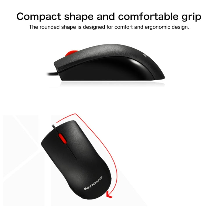 Lenovo M120 Pro Fashion Office Red Dot Wired Mouse (Black) - Wired Mice by Lenovo | Online Shopping UK | buy2fix