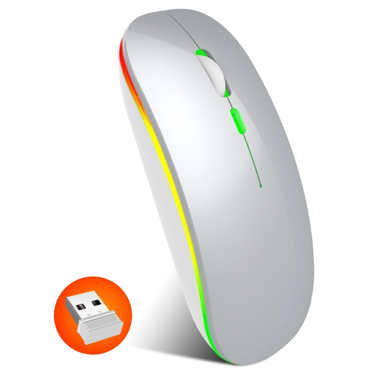 HXSJ M40 4 Key 2.4G Colorful Wireless Silent Mouse (Silver) - Wireless Mice by HXSJ | Online Shopping UK | buy2fix