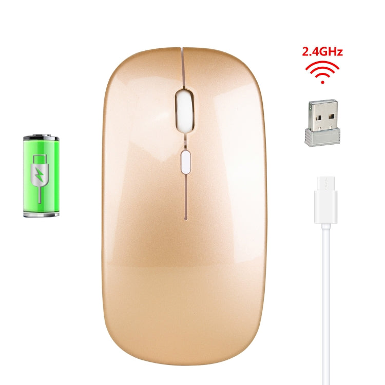 HXSJ M80 2.4GHz Wireless 1600DPI Three-speed Adjustable Optical Mute Mouse (Gold) - Wireless Mice by HXSJ | Online Shopping UK | buy2fix