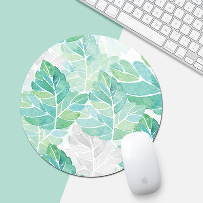 Green Sunflower Pattern Circular Mouse Pad, Diameter: 22cm by buy2fix