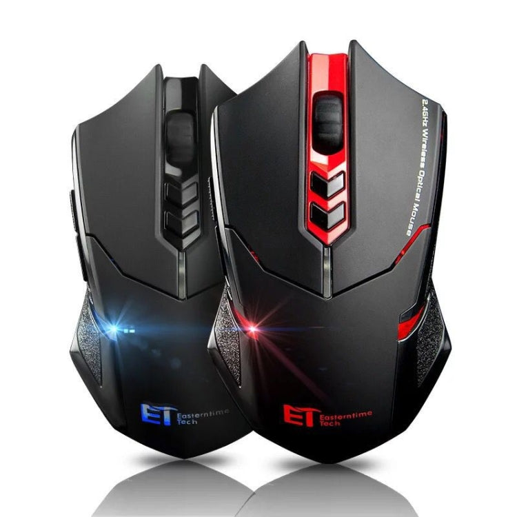 ET X-08 7-keys 2400DPI 2.4G Wireless Mute Gaming Mouse with USB Receiver & Colorful Backlight (Red) - Wireless Mice by buy2fix | Online Shopping UK | buy2fix